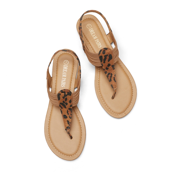 Elastic Gladiator Flat Sandals - LEOPARD - 3